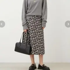 Mila Owen レオパードジャガードサーキュラースカート