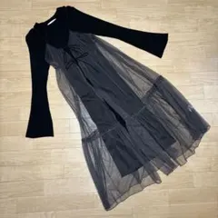 【SALE】チュールキャミ×ニット2Pワンピース / mysty woman