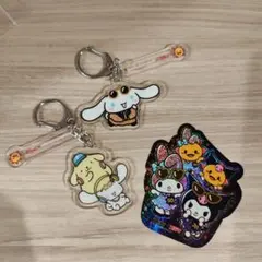 サンリオ　ポムポムプリン　シナモロール　コジマ　アクリルキーホルダー　シール