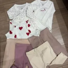 プチバトー&NEXT baby ロンパース 3m 3点&レギンス 4点セット