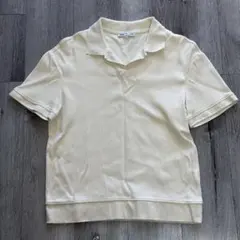 【お買い得！】ZARA クリーム色 リブ編み ポロシャツ