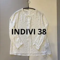 INDIVI 【イージーケア/UV/吸水速乾】ランダムキカ柄ブラウス　38