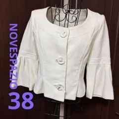 NOVESPAZIO ノーカラージャケット　フレア袖のサムネイル