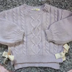 Fairy Magic 薄紫 ケーブルニットセーター 120