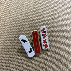 猫と花柄の着付け小物 3個セット