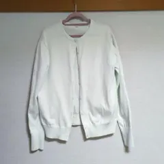 ユニクロ　ミントグリーン Mサイズ 長袖 コットンカーディガン