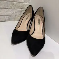 黒 スエード ポインテッドトゥ ハイヒール