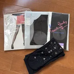 ストッキング タイツ　4足　デザイン　柄　まとめ売り