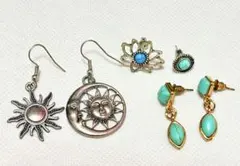 シルバーとターコイズのピアスセット