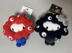 万博 サンリオ ミャクミャクなりきり（カラビナ）キティちゃん　黒と赤　BCセット