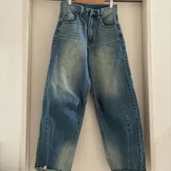 WEGOヴィンテージウォッシュカーブデニムパンツ