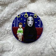ジブリ 刺繍缶バッジ 千と千尋の神隠し カオナシ