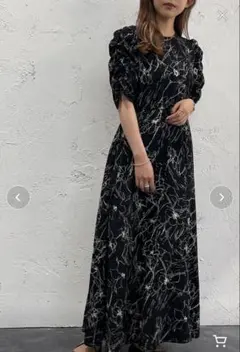 花柄　ロングワンピース