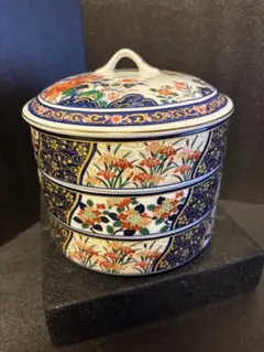 【希少古伊万里】金襴手龍文様三段重 重箱 豪華絢爛色絵金彩細工 古美術 骨董品 希少古伊万里】金襴手龍文様三段重 重箱 豪華絢爛色絵金彩細工