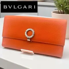 BVLGARI ロゴ クリップ 折り財布 ブルー ゴールド金具 レザー - メルカリ