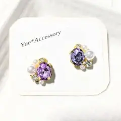 P-294　ハンドメイド☆ビジューピアス／イヤリング