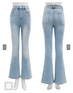 GRL グレイル　ハイウエストフレアデニムパンツ cu498