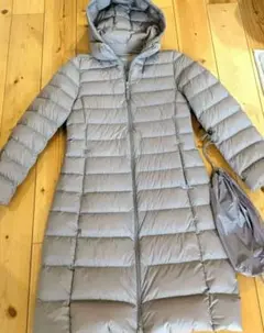 ユニクロ　ウルトラライトダウン　ロングコート　ブラウン　M　フード付き 巾着付き