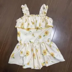アプレレクール ひまわり柄フリルワンピース水着 100cm