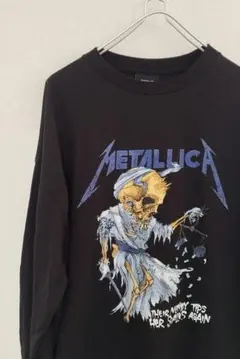 Metallica スカルデザイン ロングスリーブ ロングTシャツ LL