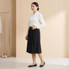 TOPVALU 黒 フレアスカート ひざ丈のサムネイル