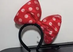 ディズニー　カチューシャ　デカリボン　ミニー　赤