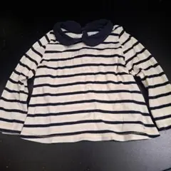 PETIT BATEAU 襟付きストライプTシャツ 18m