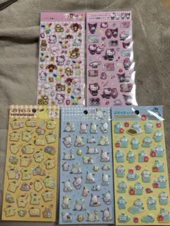 サンリオ　ラメ入り樹脂もりシール　ぷくっとしシール5点　新品未開封‼️