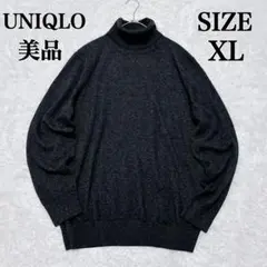 美品✨ユニクロ カシミヤタートルネックセーター ニット チャコールグレー XL