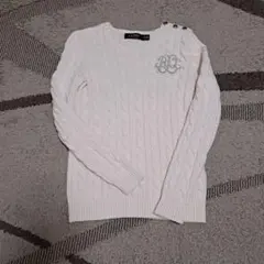 極美品【RALPH LAUREN】 2026年ケーブル編みニット　アイボリー
