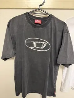 DIESEL グレー ロゴ Tシャツ 半袖