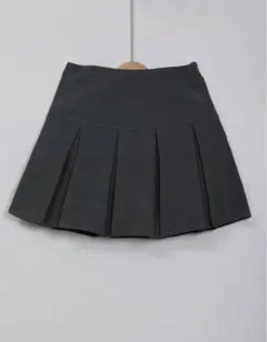 ダークグレー プリーツスカート ハイウエスト