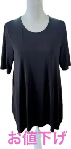 黒の半袖チュニック ゆったりシルエット