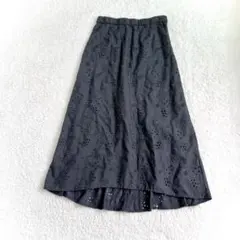 美品【パート2 by ジュンコシマダ】総レース刺繍スカート 美シルエット　黒のサムネイル