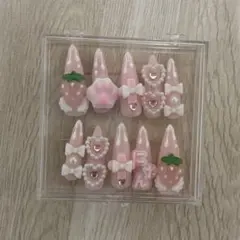 現品　ネイルチップ　量産型　地雷　平成女児　魔法少女　いちご　ロリータ