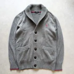 バーバリーブラックレーベル ショールカラーカーディガン クルミボタン サイズ2