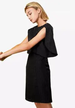 SaturdayClubの黒いパフスリーブワンピース