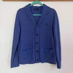 FRED PERRY ショールカラー カーディガン ブルー Lのサムネイル