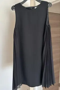 MERCURYDUO ノースリーブ ブラック ワンピース プリーツ付 Sサイズ