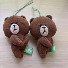 LINE FRIENDS ブラウン マスコット 2個セットのサムネイル