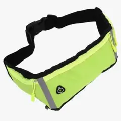 新品・未使用 スポーツウェストバッグ 蛍光グリーン ポーチ ランニング用