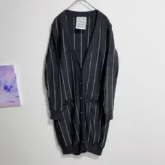 Ｖネックカーディガン　ストライプ　ロングカーディガン