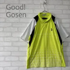 【Good! Gosen】スポーティー・バイカラーポロシャツ　ネオンイエロー