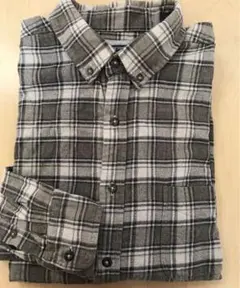 メンズネルシャツ　チェック柄　グレー