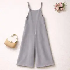 【Sonny Label】サロペット グレー ワイド オールインワン 裏地あり