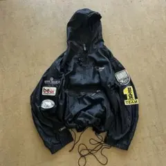 90s BEAR ripstop anorak nylon jacket 黒