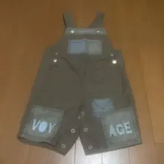 ブラウン パッチワーク オーバーオール　ベビー服　90