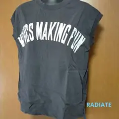 WAVES MAKING FUN ロゴ 半袖Tシャツ チャコールグレーのサムネイル