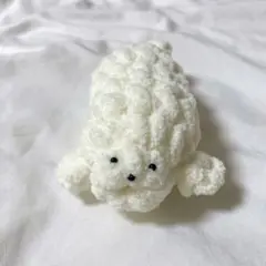 手編み 白ゴマあざらしのあみぐるみ ぬいぐるみ ホワイト