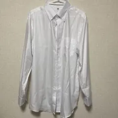 ホワイト 長袖ワイシャツ 胸ポケット付き